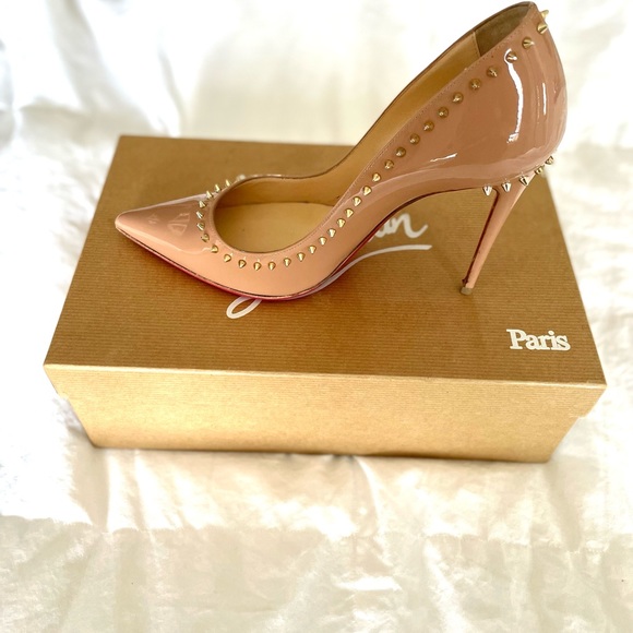 Louboutin Anjalina 100 patent, Nude/light gold, size: 36.5. - Picture 15 of 16